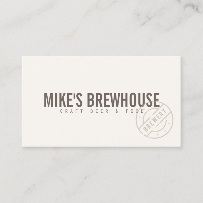 Vintage Rustic Bold Stamped Logo Ivory Business Card Zazzle Com
