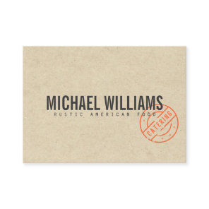 Vintage Rustic Bold Stamped Logo Kraft Look Business Card