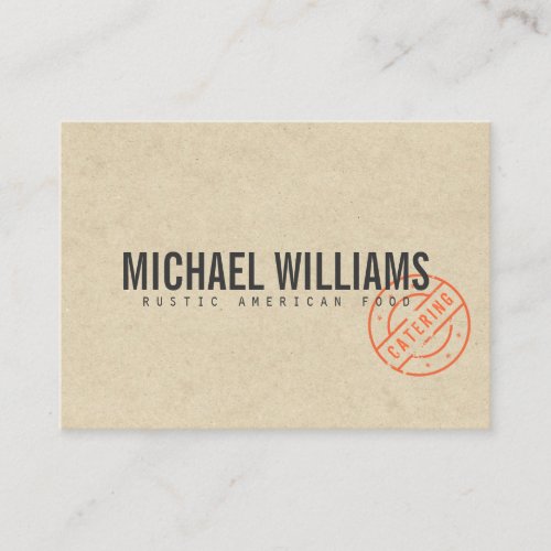 Vintage Rustic Bold Stamped Logo Kraft Look Business Card