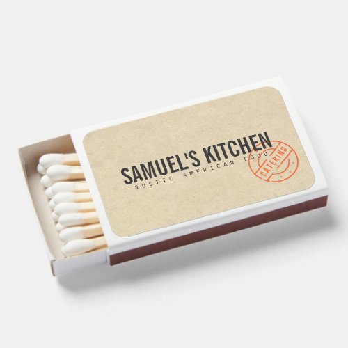 Vintage Rustic Bold Stamped Logo Kraft Look Matchboxes