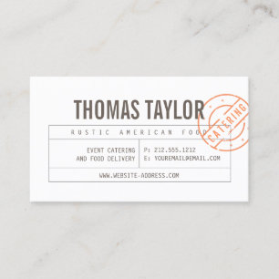 Vintage Rustic Bold Stamped White/Brown Business Card