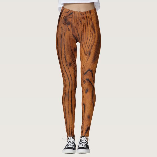 Vintage rustic brown burnt wood leggings (Front)