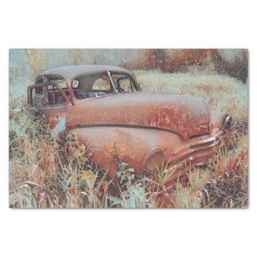 Vintage Rustic Brown Car Old Antique Tissue Paper