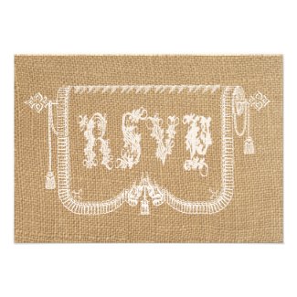 Vintage Burlap Wedding Invitations | Rustic Wedding Theme