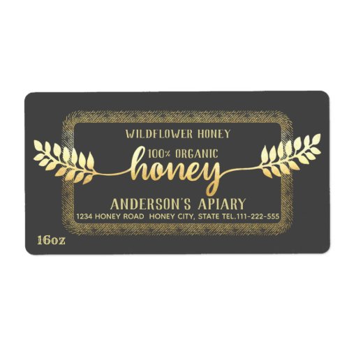 Vintage rustic calligraphy honey branch label