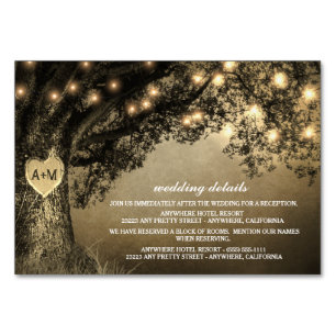 Vintage Rustic Carved Oak Reception + Hotel Cards