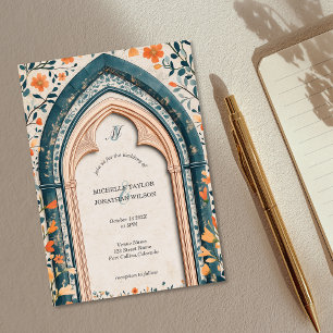 Vintage Rustic Catholic Church Meadow Garden Invitation