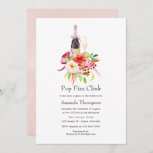 Vintage Rustic Charm Pop Fizz Clink Bridal Shower Invitation