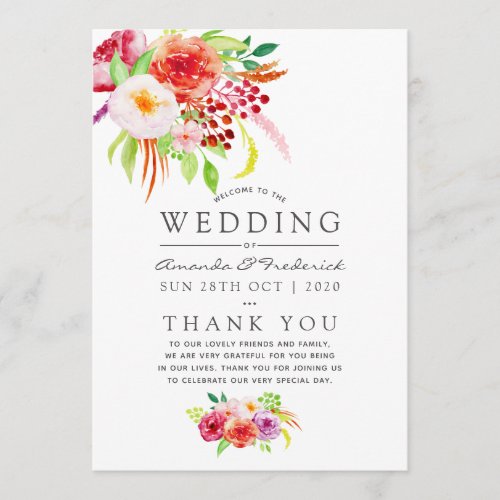 Vintage Rustic Charm Wedding Program