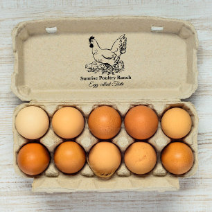 Vintage Rustic Chicken Farm Custom Egg Stamp