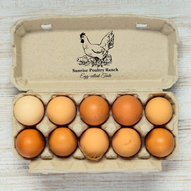 Vintage Rustic Chicken Farm Custom Egg Stamp (Vintage Rustic Chicken Farm Custom Egg Stamp)