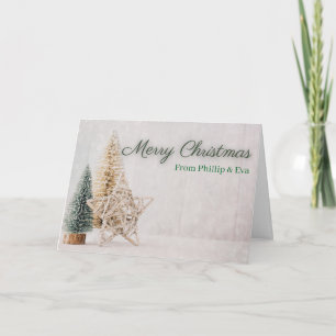 Vintage Rustic Christmas Card Customizable Holiday