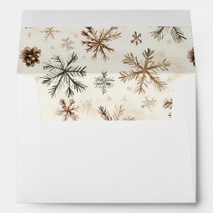 Vintage rustic Christmas Snowflake Pattern Envelope