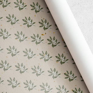 Vintage Rustic Christmas White Berry Wrapping Paper