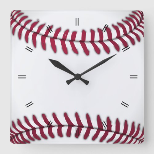 Vintage Rustic Country Baseball Decor Square Wall Clock