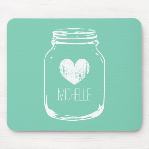 Vintage rustic country chic mason jar mouse pad