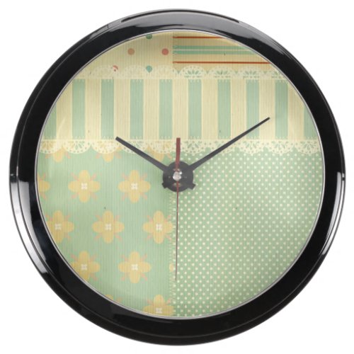 Vintage,rustic,country,chic,mint,pink,floral,girly Aqua Clocks