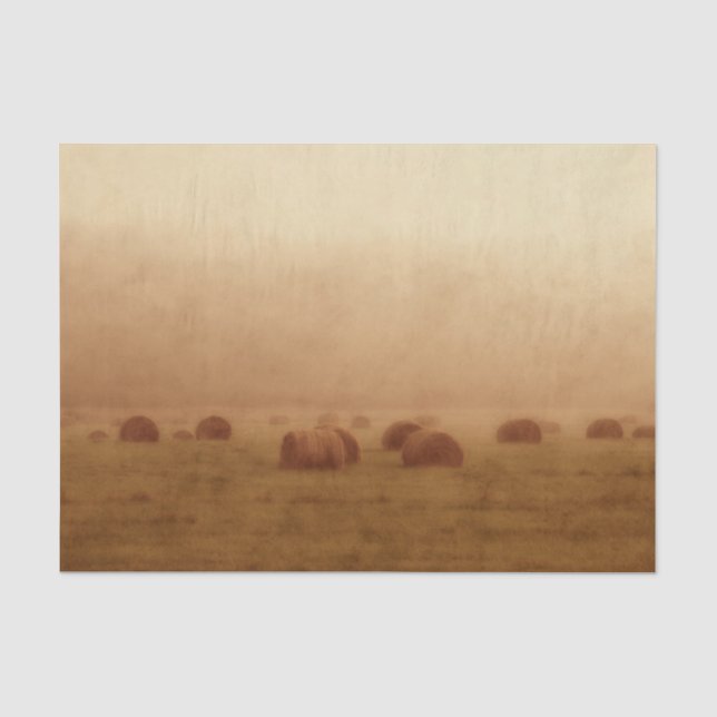 Vintage Rustic Country Farmhouse Hay Bales Tissue Paper (Front)