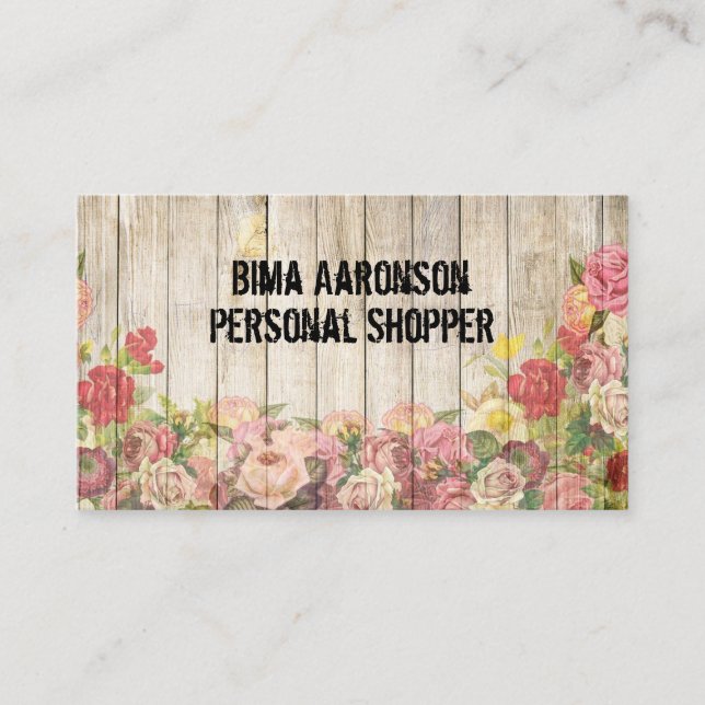 Vintage Rustic Country Fence Business Cards (Front)
