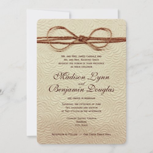 Vintage Rustic Wedding Invitations Rounded Corners