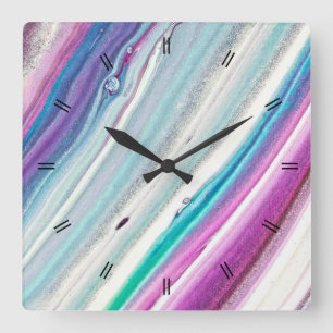 Vintage Rustic Country Wooden Decor Square Wall Clock