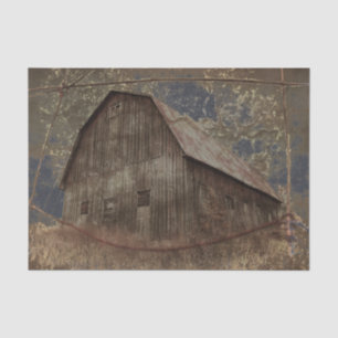 Vintage Rustic Dark Gray Tan Sky Barn Texture Tissue Paper