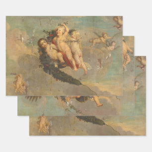 Vintage Rustic Decoupage Angels Angel Cherub Wrapping Paper Sheets