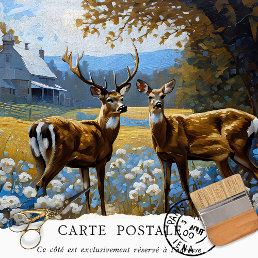 Vintage Rustic Deer Woodland Texture Decoupage  Tissue Paper
