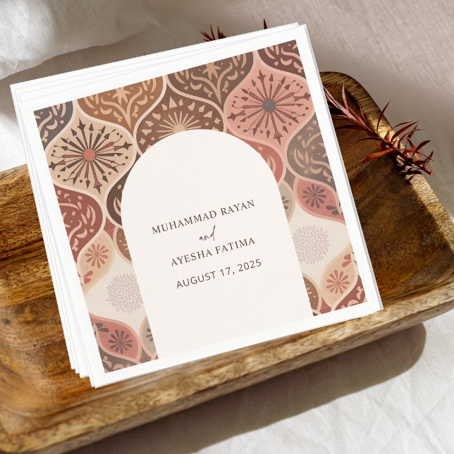 Vintage Rustic Elegant Nikkah Islamic Wedding  Napkins (Vintage Rustic Elegant Nikkah Islamic Wedding Napkins)