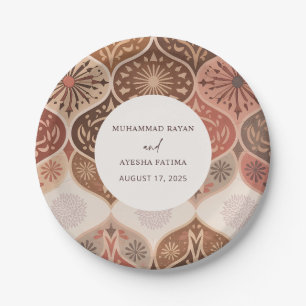 Vintage Rustic Elegant Nikkah Islamic Wedding Paper Plates
