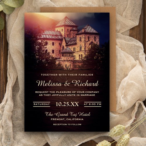 Vintage Rustic Fairytale Castle Wedding Invitation