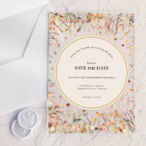 Vintage Rustic Fall Beige Save the Date