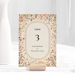 Vintage Rustic Fall Beige Wedding Table Number<br><div class="desc">This Vintage Rustic Fall Beige Wedding Table Number design features a timeless neutral base palette of beige and gold with delicately muted colorful embellishments of golden branches and lovely autumn florals with softly falling leaves in red, copper, dusty rose, burnt orange, terracotta, and the full fall color flourish. These botanical...</div>
