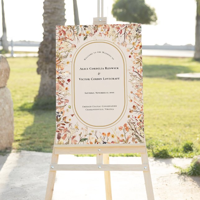 Vintage Rustic Fall Beige Wedding Welcome Sign (Creator Uploaded)