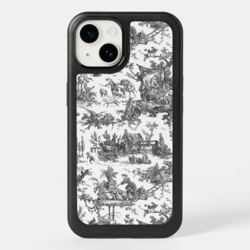 Vintage Rustic Farm French Toile_Black  White OtterBox iPhone 14 Case