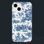 Vintage Rustic Farm French Toile-Blue & White Case-Mate iPhone 14 Case<br><div class="desc">This lovely restored vintage French toile de jouy pattern dated ca 1780s features scenes of joyous rustic farm life including animals,  ancient ruins,  cottages and peasants engaged in work and play in blue on white background.</div>