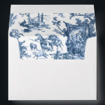 Vintage Rustic Farm French Toile-Blue & White Envelope<br><div class="desc">This lovely restored vintage French toile de jouy pattern dated ca 1780s features scenes of joyous rustic farm life including animals,  ancient ruins,  cottages and peasants engaged in work and play in blue on white background.</div>