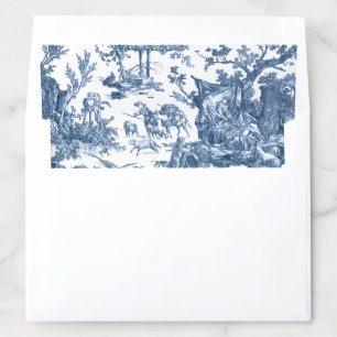 Vintage Rustic Farm French Toile-Blue & White Envelope Liner