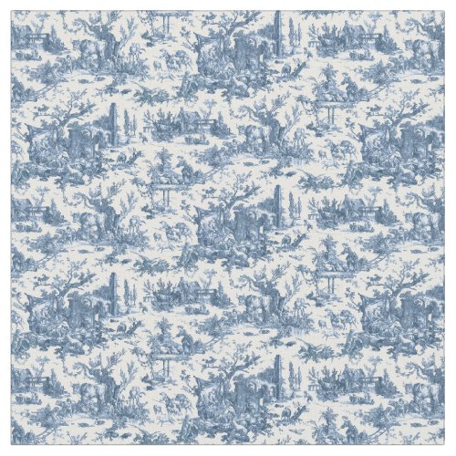 Vintage Rustic Farm French Toile_Blue  White Fabric