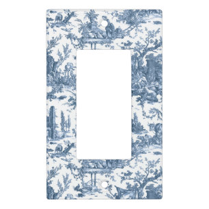 Vintage Rustic Farm French Toile-Blue & White Light Switch Cover