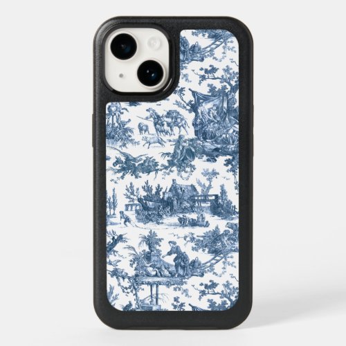 Vintage Rustic Farm French Toile_Blue  White OtterBox iPhone 14 Case