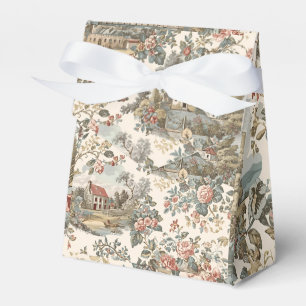  Vintage Rustic Farm French Toile Floral pattern Favor Boxes