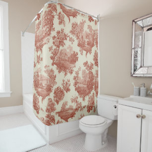  Vintage Rustic Farm French Toile Floral pattern Shower Curtain