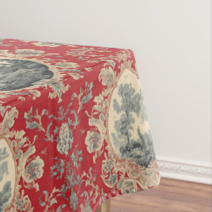 Vintage Rustic Farm French Toile Floral pattern Tablecloth