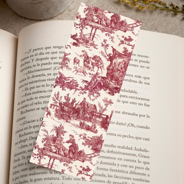 Vintage Rustic Farm French Toile-Red & Tan Bookmarks (Creator Uploaded)