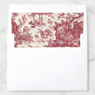 Vintage Rustic Farm French Toile-Red & Tan Envelope Liner