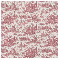 Vintage Rustic Farm French Toile-Red & Tan