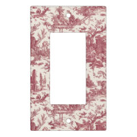 Vintage Rustic Farm French Toile-Red & Tan