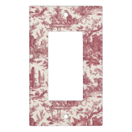 Vintage Rustic Farm French Toile-Red &amp; Tan Light Switch Cover