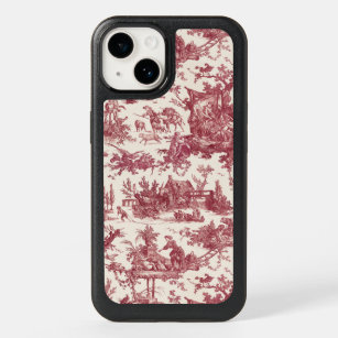 Vintage Rustic Farm French Toile-Red & Tan OtterBox iPhone 14 Case